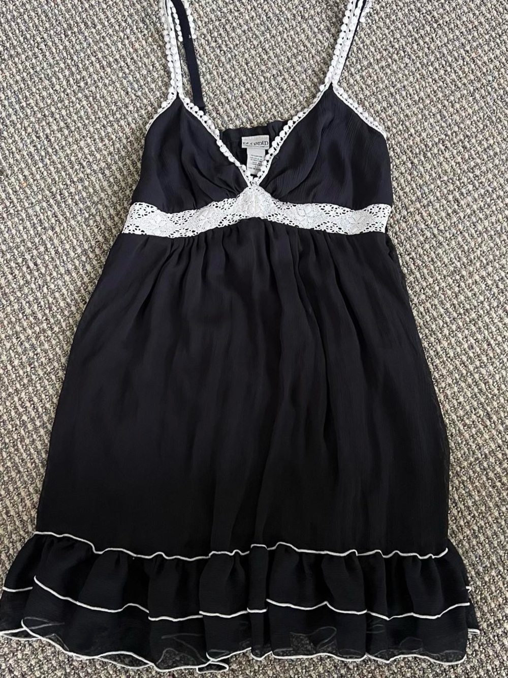Vintage Lace Trim Y2K Mesh Babydoll Dress